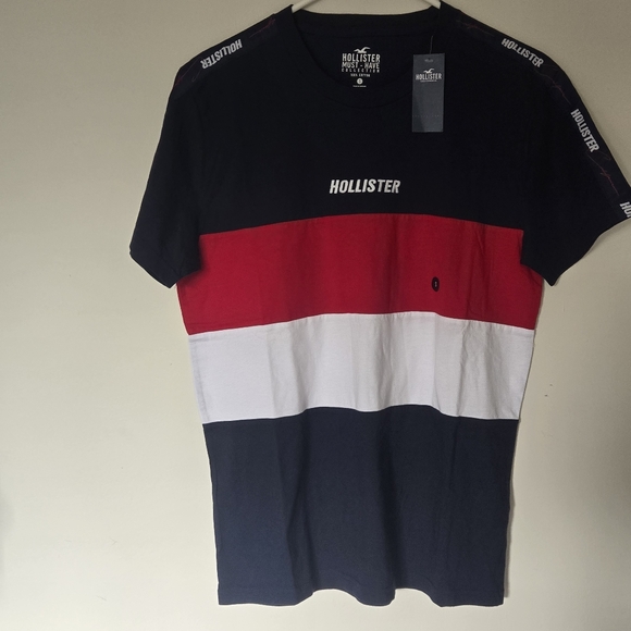 Hollister Other - Hollister T-Shirt Sz S NWT Bold Colour Block Logo Tape Short Sleeve Streetwear